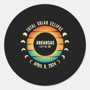 Sticker Rond Éclipse solaire totale 2024