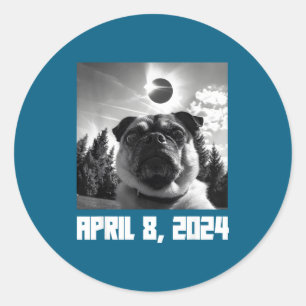 Sticker Rond Éclipse solaire totale 8 avril