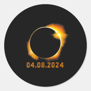 Sticker Rond Éclipse solaire totale 8 avril 20241