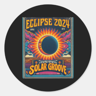 Sticker Rond Éclipse solaire totale 8 avril 2024 Nord