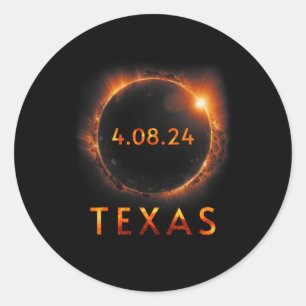 Sticker Rond Éclipse solaire totale 8 avril 2024 Texas Solar Ec