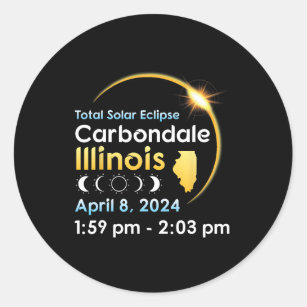 Sticker Rond Éclipse Solaire Totale À Carbondale Illinois Sur A