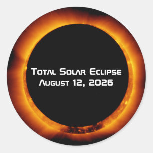 Sticker Rond Éclipse solaire totale de 2026