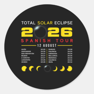 Sticker Rond Éclipse solaire totale de 2026 en Espagne