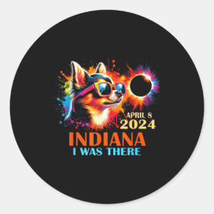 Sticker Rond Éclipse solaire totale de l'Indiana Chihuahua
