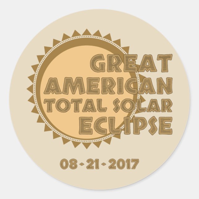 Sticker Rond Éclipse solaire totale des États-Unis - 2017 (Devant)