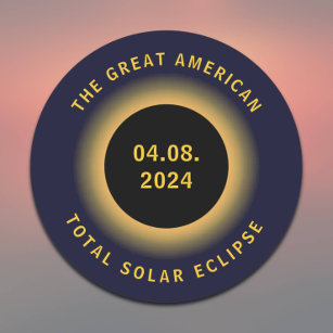 Sticker Rond Éclipse solaire totale des États-Unis 8 avril, 202