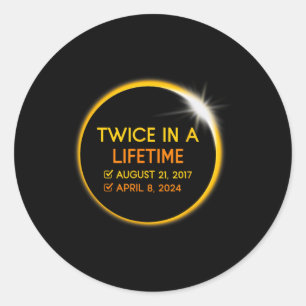 Sticker Rond Éclipse Solaire Totale Deux Fois Dans Un G Corresp