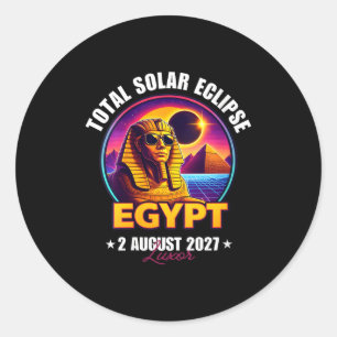 Sticker Rond Éclipse solaire totale féminine août