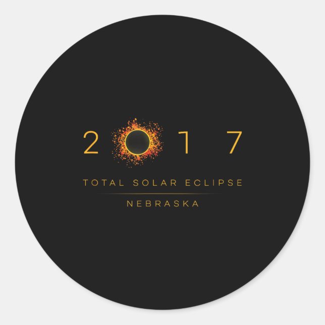 Sticker Rond Éclipse solaire totale Nebraska 2017 (Devant)