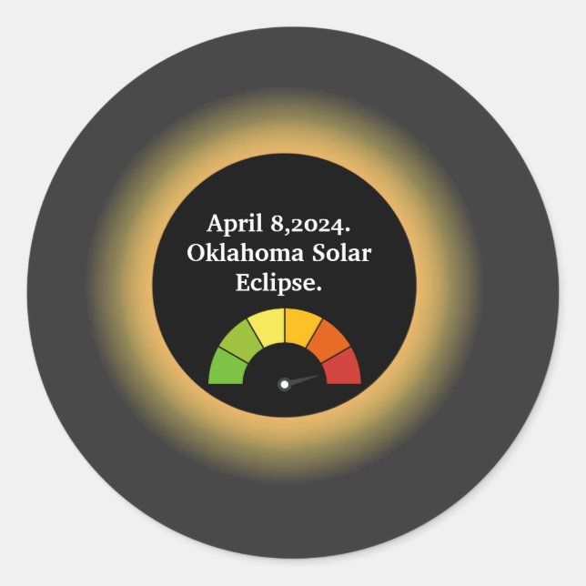 Sticker Rond Éclipse solaire totale personnalisée Oklahoma (Devant)