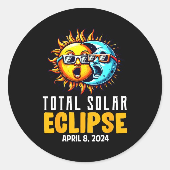 Sticker Rond Éclipse solaire totale Usa Soleil (Devant)