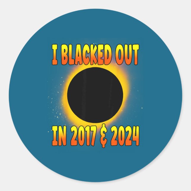 Sticker Rond Éclipse totale 2017 Blacked Out (Devant)