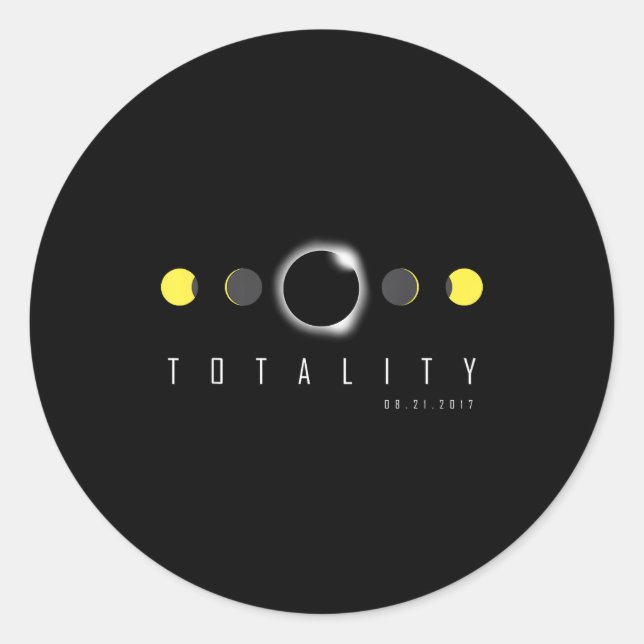 Sticker Rond Éclipse totale 2017 Éclipse solaire (Devant)