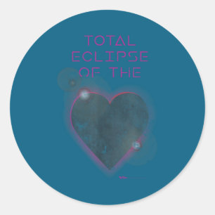 Sticker Rond Éclipse Totale Cœur Solaire Astronomie
