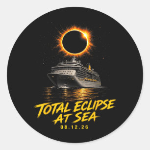 Sticker Rond Éclipse totale en mer 08 12 26 Totalité solaire