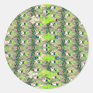 Sticker Rond Eco Africa Motif - Art Africain Inspiré Par La Nat