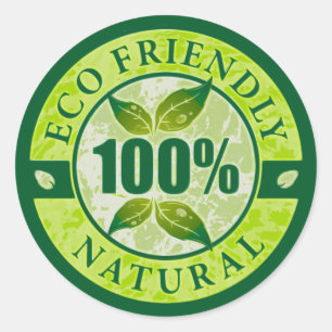 Sticker Rond Éco Convivial 100% Naturel