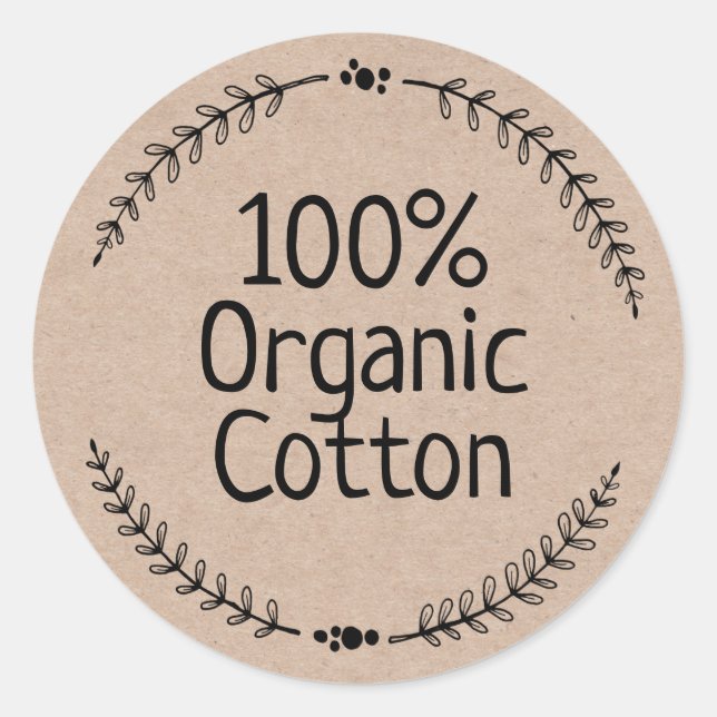 Sticker Rond Eco Friendly Kraft 100% coton (Devant)