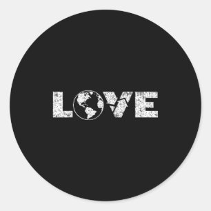 Sticker Rond Éco guerrier aime la planète Terre symbole de recy