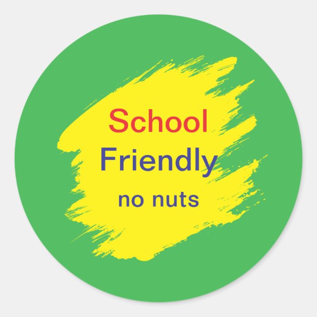Sticker Rond École Conviviale Pas de noix Allergie Libre (Devant)