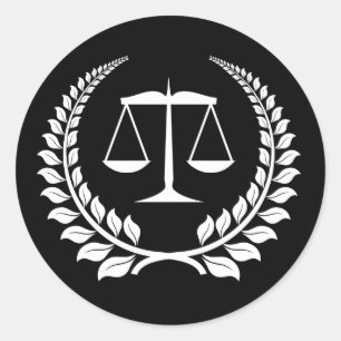 Sticker Rond École de droit Black/White Laurel