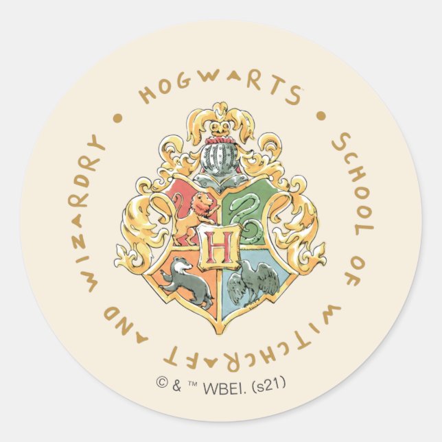 Sticker Rond École de sorcellerie et de magie HOGWARTS™ (Devant)