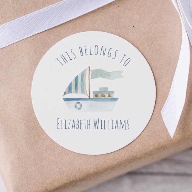 Sticker Rond École du nom du bateau (Créateur téléchargé)