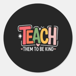 Sticker Rond École d'un professeur mignon