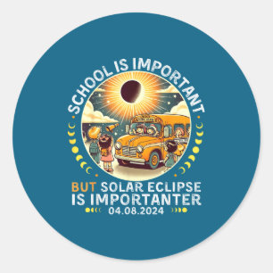 Sticker Rond École Éclipse Solaire Importante Importanter