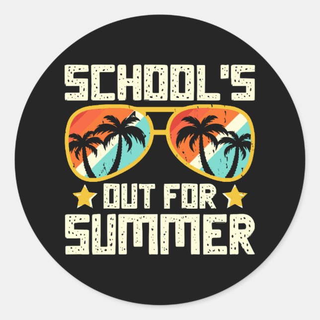 Sticker Rond École fermée pour l'été (Devant)