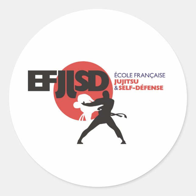 Sticker Rond Ecole Française de JuJitsu et Self-Défense (Devant)