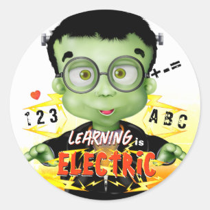 Sticker Rond École maternelle Frankenstein