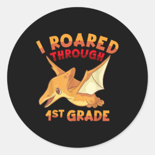 Sticker Rond École Pterodactyl Commencer L'Équipement Pour Palé