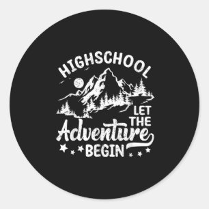 Sticker Rond École Secondaire Laisser L'Aventure Commencer À L'