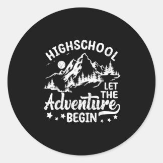 Sticker Rond École Secondaire Laisser L'Aventure Commencer À L'