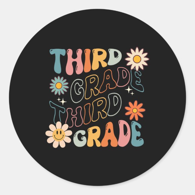 Sticker Rond École Super Retourner À L'École Équipe Enseignant  (Devant)