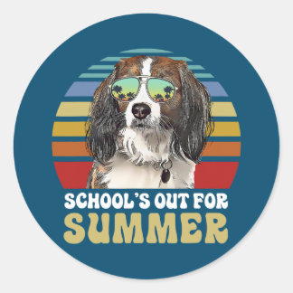 Sticker Rond Écoles pour l'été Nederlandse Kooikerhondje