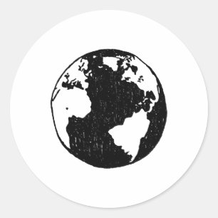Sticker Rond Écologie de la planète Terre Terre Lover