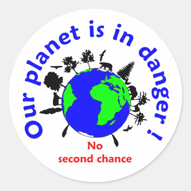 Sticker Rond Ecology planet (Devant)