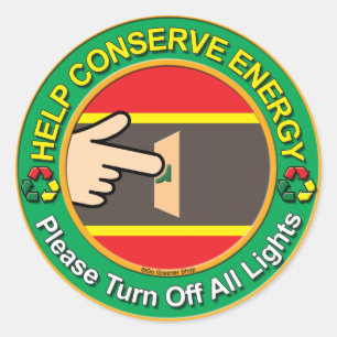 Sticker Rond Économie d'énergie