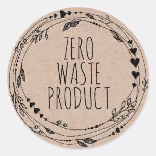 Sticker Rond Économie pour la Terre Zéro produit de déchets Kra
