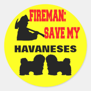 Sticker Rond Économies de pompier mon Havaneses