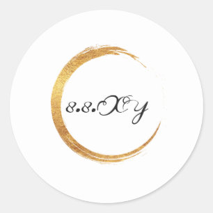 Sticker Rond Économies minimales noires d'anneau d'or blanc la