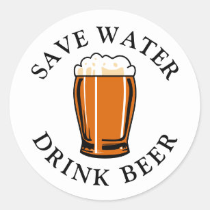 Sticker Rond Économisez de la bière à boire