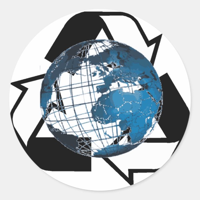 Sticker Rond Économisez de l'énergie, recyclez (Devant)