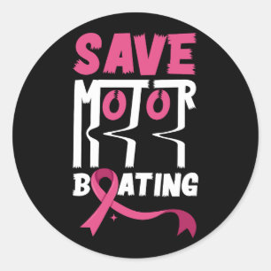 Sticker Rond Économisez Moteur Bateau Funny Cerveau Sensibilisa