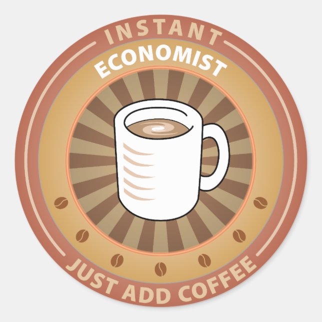 Sticker Rond Économiste instantané (Devant)