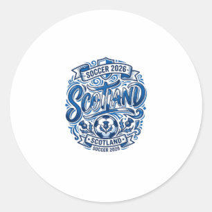 Sticker Rond Écosse Football 2026 Football Gras Typographie Pay