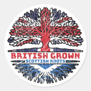Sticker Rond Écosse Royaume-Uni Royaume-Uni British Tree